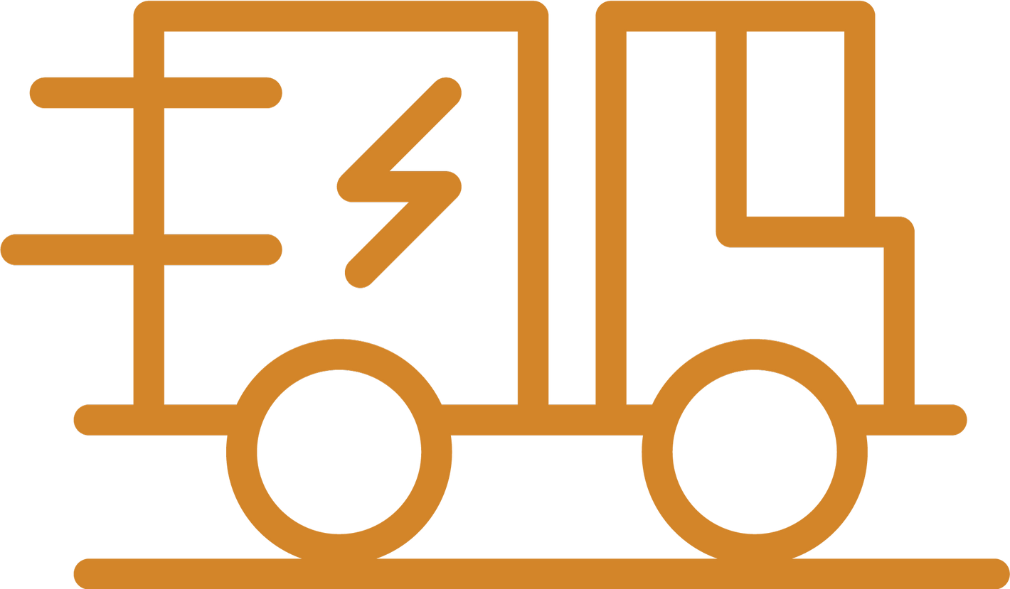 Orange illustration of a delivery truck